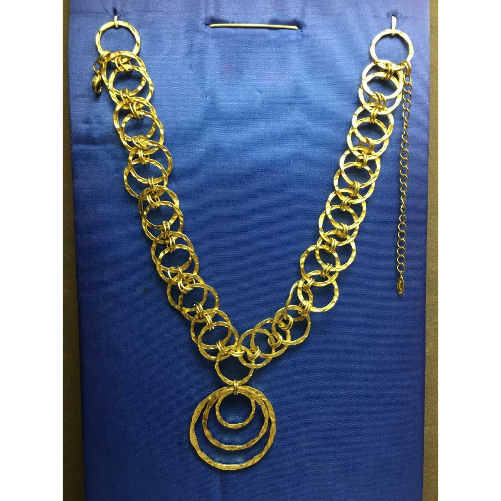Matt Gold Round Link Necklace Lobster Clasp 17